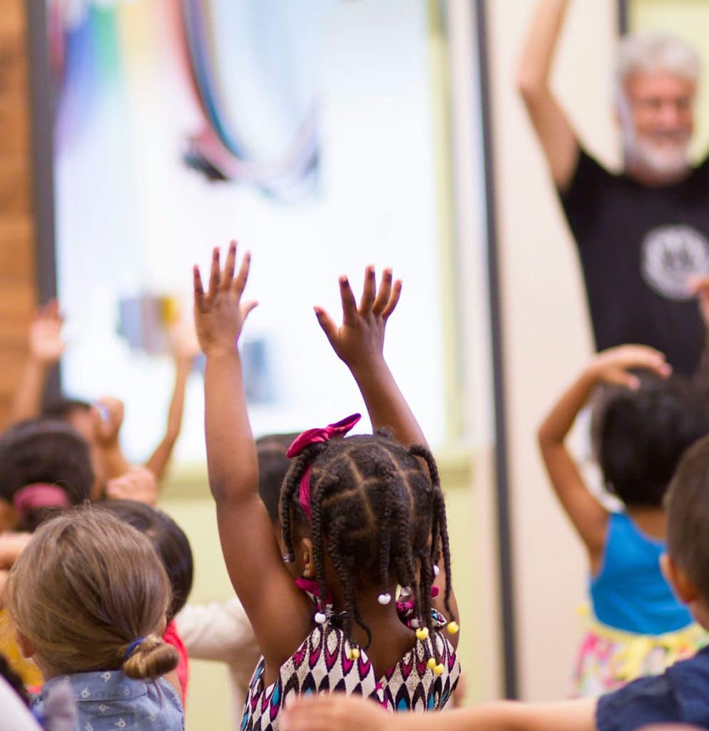 Kids cheering